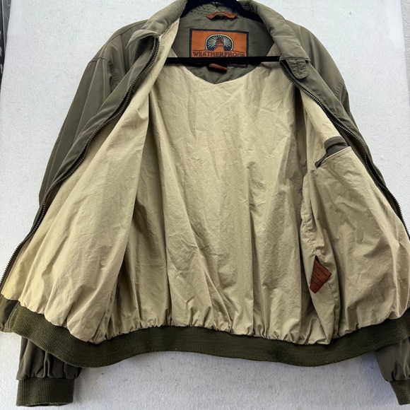 Weatherproof Garment‎ Co Men's XL Olive Green Bomber Jacket Coat Classic - Picture 8 of 11